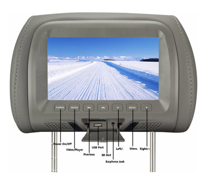 Layar LCD Headrest OEM 12V 800x480 RGB Display untuk Kursi Belakang Mobil