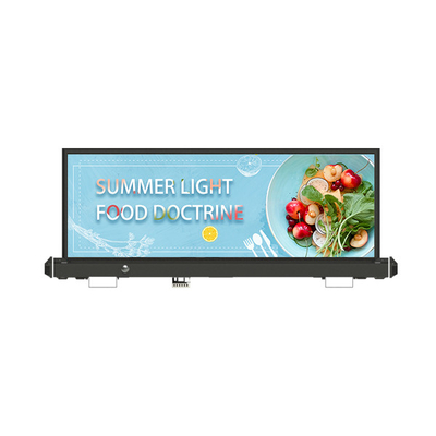 Tahan Cuaca P3.3 Taxi Roof LED Display 120w Taxi Rooftop Advertising Signs